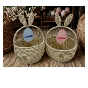 Personalised Easter Wicker Basket with Bunny Ears