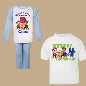 Birthday - Paw Dog inspired when i wake up pjs and birthday boy t-shirt