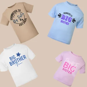 Promoted to Big Sister / Brother Printed Slogan/Design T-shirts