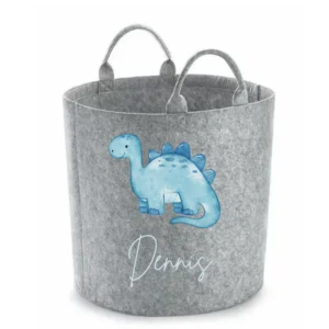 Personalised GREY Felt Toy Storage Trug - available in small or large.