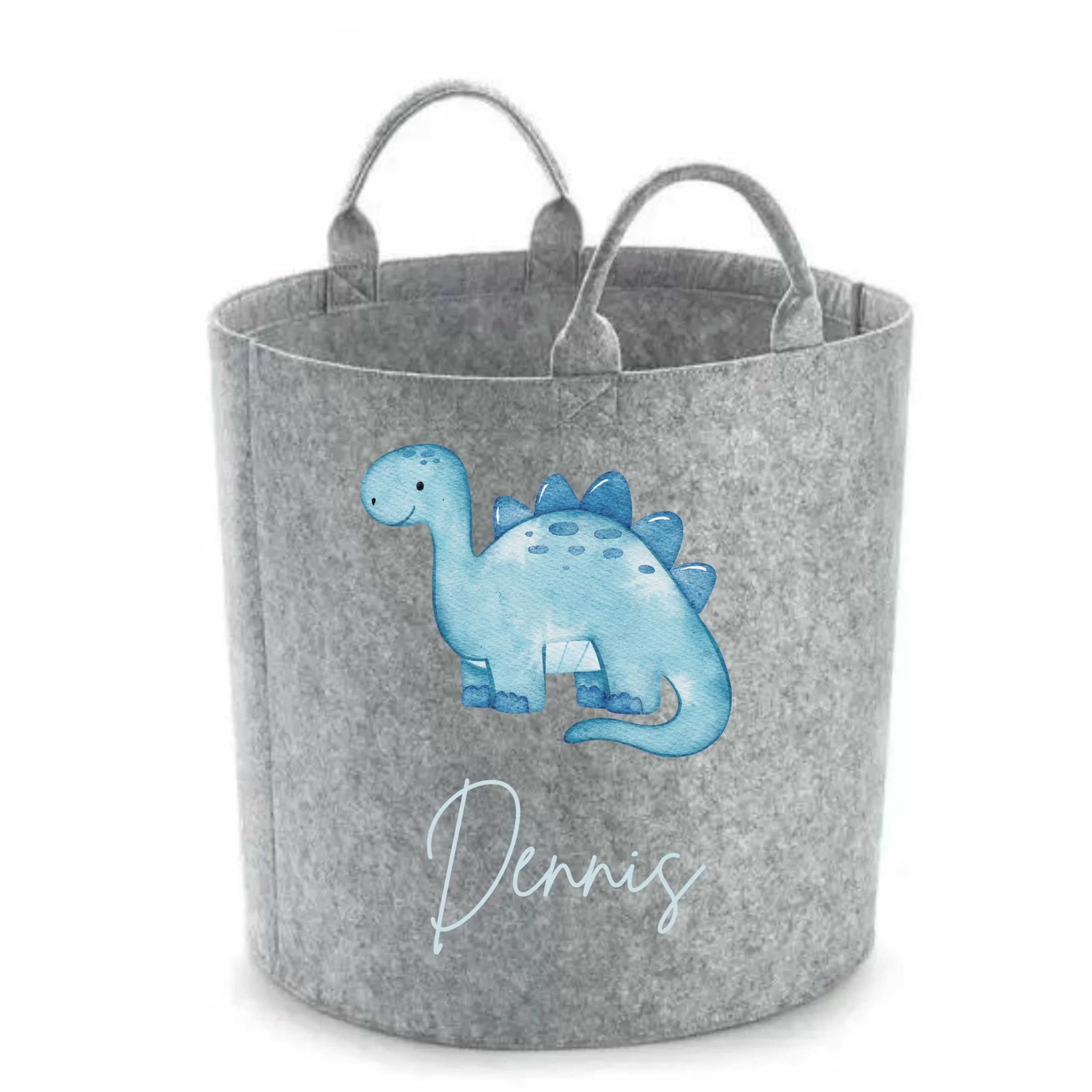 Personalised GREY Felt Toy Storage Trug - available in small or large.